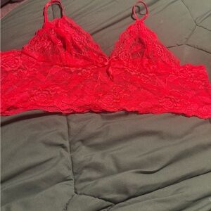 Lace Bralette in Vibrant Red